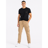 Soviet Mens Eryk Slim Leg Cargo Pants In Taupe