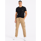 Soviet Mens Eryk Slim Leg Cargo Pants In Taupe