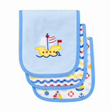 Mother's Choice Boys 3 Piece Burpers In Blue Multi