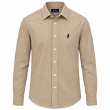 Polo Mens Long Sleeve Micro Shirt Shirt In Orange