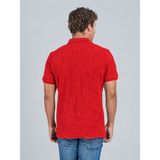Ben Sherman Mens Tertarpolo Terry Textured Golfer In Red