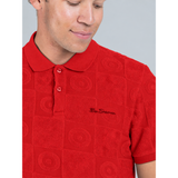 Ben Sherman Mens Tertarpolo Terry Textured Golfer In Red