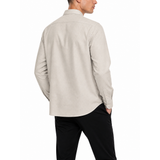 Polo Mens Long Sleeve Plain Linen Blend Shirt In Stone