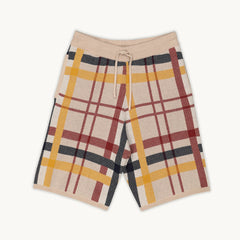 Tshepo Mens Checkered Knit Shorts Multi
