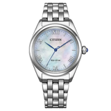 Citizen Womens Eco Drive Stainless Steel Watch In Silver/Pearl Dial