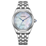 Citizen Womens Eco Drive Stainless Steel Watch In Silver/Pearl Dial
