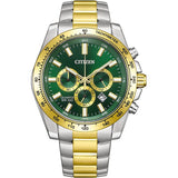 Citizen Mens Quartz Two Tone Watch In Silver And Gold