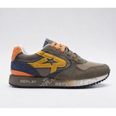 Replay Mens Fiber Melt Sneakers In Green & Orange