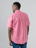 Ben Sherman Mens Linen Shirt Short Sleeve In Salmon