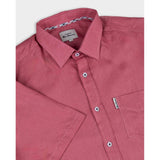 Ben Sherman Mens Linen Shirt Short Sleeve In Salmon