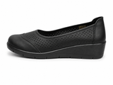 Cusion Walk Ladies Slip On Flat Shoes In Black