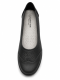 Cusion Walk Ladies Slip On Flat Shoes In Black