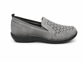 Cusion Walk Ladies Slip On Shoes In Grey