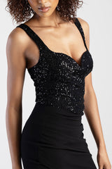 Sissyboy Ladies Mini Sequins Dress In Black