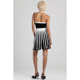 Sissy Boy Womens Constrasted Flared Knit Dress In Black And White