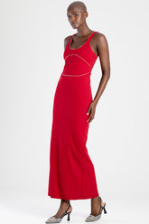 Sissyboy Womens Maxi Dress With a Scoop Neckline In Red