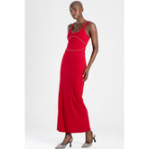 Sissy boy Womens Maxi Dress With a Scoop Neckline In Red