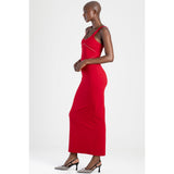 Sissy boy Womens Maxi Dress With a Scoop Neckline In Red