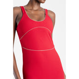 Sissy boy Womens Maxi Dress With a Scoop Neckline In Red