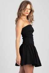 Sissyboy Womens Dropped Waist Mini Dress In Black