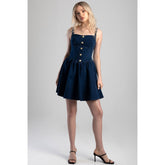 Sissy boy Womens Strappy Skater Dress In Blue