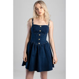 Sissy boy Womens Strappy Skater Dress In Blue