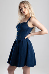 Sissyboy Womens Strappy Skater Dress In Blue