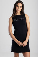 Sissyboy Womens Boat Neck Mini Dress In Black