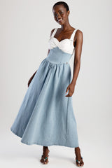 Sissyboy Ladies Panel & Skater Maxi Dress In Medium Vintage