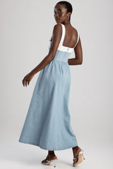 Sissyboy Ladies Panel & Skater Maxi Dress In Medium Vintage