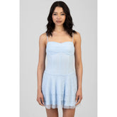 Sissy Boy Never Settle Mini Dress With Shaped Underbust In Blue