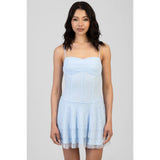Sissy Boy Never Settle Mini Dress With Shaped Underbust In Blue