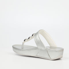 Butterfly Feet Ladies Daya 4 Silver Sandals