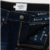 Ben Sherman Slim Fit Enzyme Dirty Wash Denim Jeans In Dark Blue