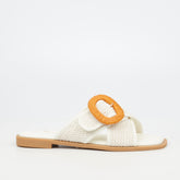 Butterfly Feet Ladies Dorey 3 White Sandals