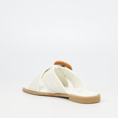 Butterfly Feet Ladies Dorey 3 White Sandals