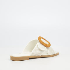 Butterfly Feet Ladies Dorey 3 White Sandals