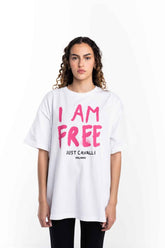 Just Cavalli 76Oahc16 Cj604 Cotton Interlock Tee White