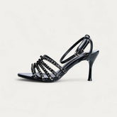 La Her Womens QXG-22 Heels In Black