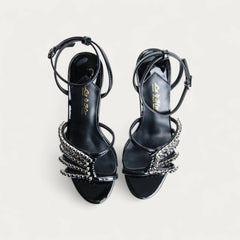 La Her Womens QXG-22 Heels In Black