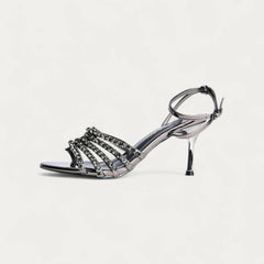 La Her Womens QXG-22 Heels In Pewter