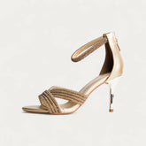 La Her Womens QXG-23 Heels In Gold