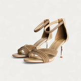 La Her Womens QXG-23 Heels In Gold