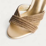 La Her Womens QXG-23 Heels In Gold