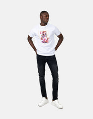 Les Hommes Mens Queen Of Hearts T-Shirt In White