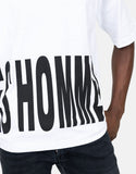 Les Hommes Mens Macro Logo T-Shirt In White
