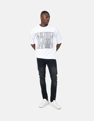 Les Hommes Mens Overoutline T-Shirt In White