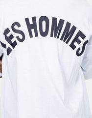 Les Hommes Mens Overlogo Back T-Shirt In White