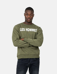 Les Hommes Mens Font Sweatshirt In Green