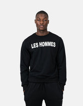 Les Hommes Mens Font Sweatshirt Black